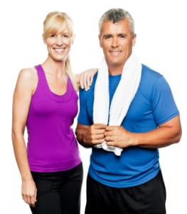 Older couple in workout clothes