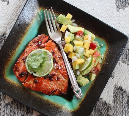 Atlantic Salmon with Avocado Mango Salsa