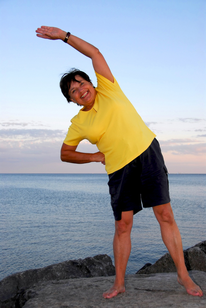 Woman stretching